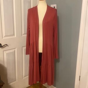 NWOT My Story Berry Colored Duster Large